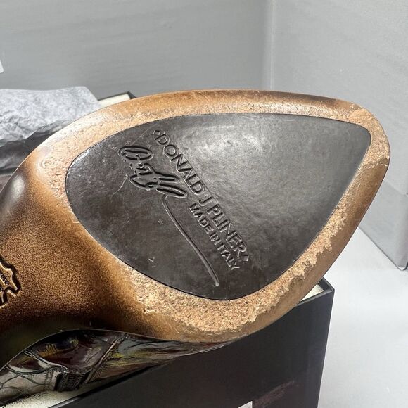 Donald J Pliner Rula Caiman Alligator Ankle Booties Boots Women Size 8.5 Preownd - Picture 12 of 14